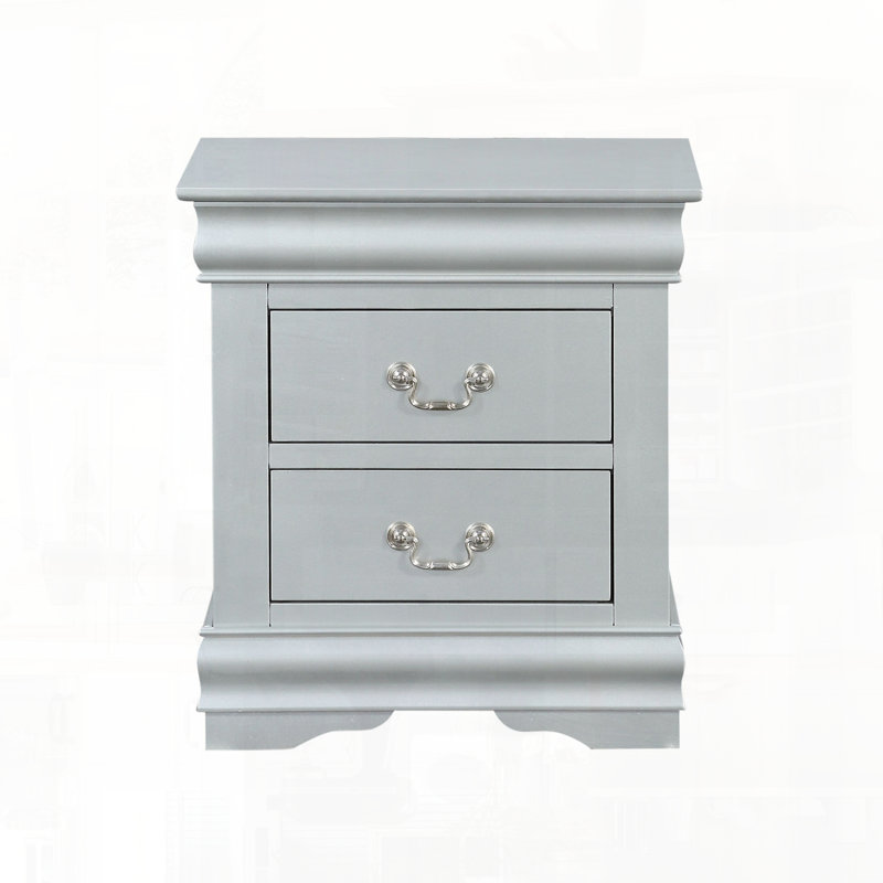 Table de chevet finition platine avec style Louis Philippe