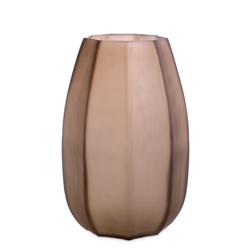 Tiara Handmade Handblown Glass Jar, Brown, 15.16" H x 7.09" W x 7.09" D