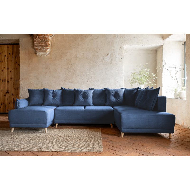 Lazy Lukka 8 Seater Sofa Bed, Right Hand Facing, Blue