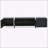 Black Contemporary Rectangle Design TV Stand