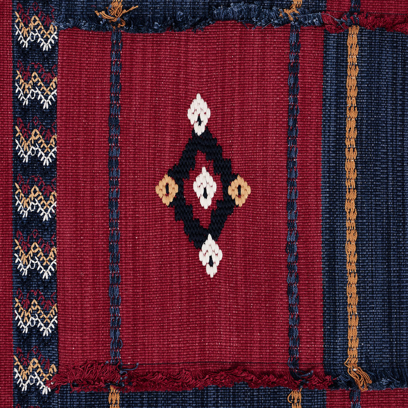Aravali Patchwork Fabric, Ink/Cerise