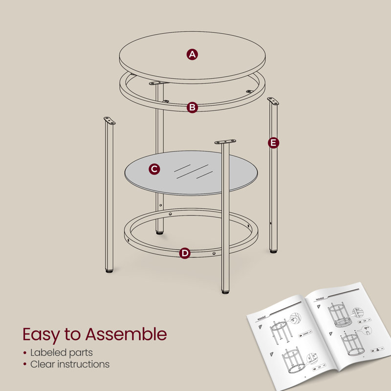 End Table, White/Black