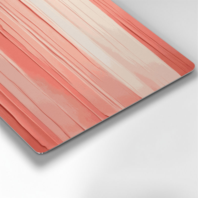 Abstrait couleur champ 33, art mural en métal rose