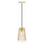 Luminaire suspendu 1 lumière en or brossé Winda 60 watts avec abat-jour en verre gravé Winda