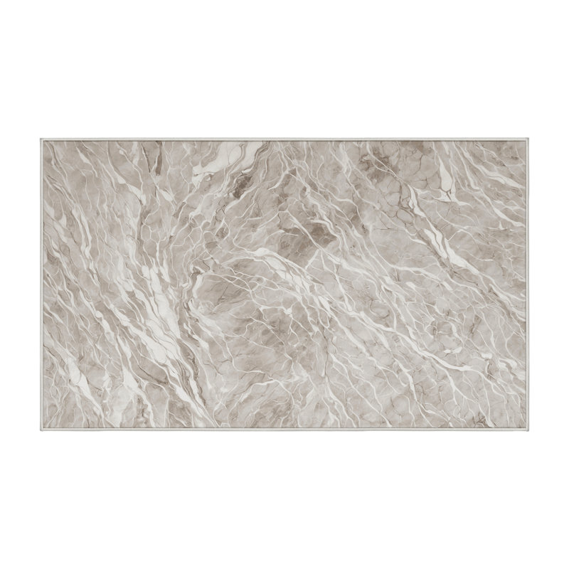 Machine Washable Beige Area Rug, Rectangle 2' x 3'