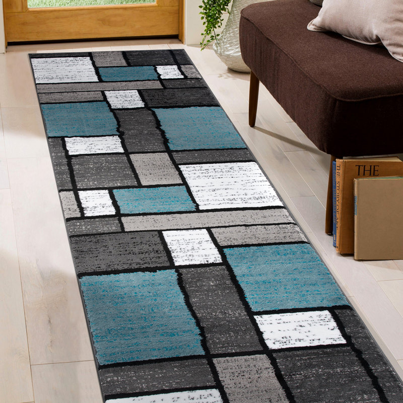 Carius Performance Floral Gray/Blue/Black/White Area Rug – Modern Floral Design, Living Room, Bedroom, Dining Room, Durable & Easy to Clean Carpet