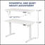 Bureau debout électrique complet, bureau à hauteur ajustable 48 po x 24 po, bureaux assis-debout, blanc