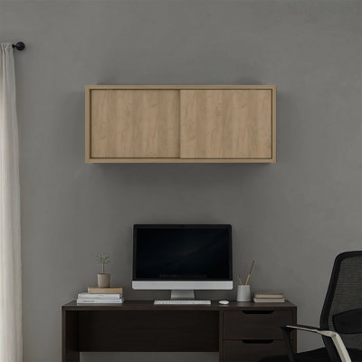 Armoire de rangement murale en chêne naturel