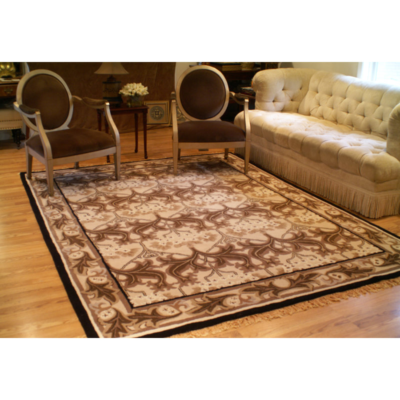 Tapis taupe touffeté à la main Mastropietro, Rectangle 9 pi 6 po x 13 pi 6 po