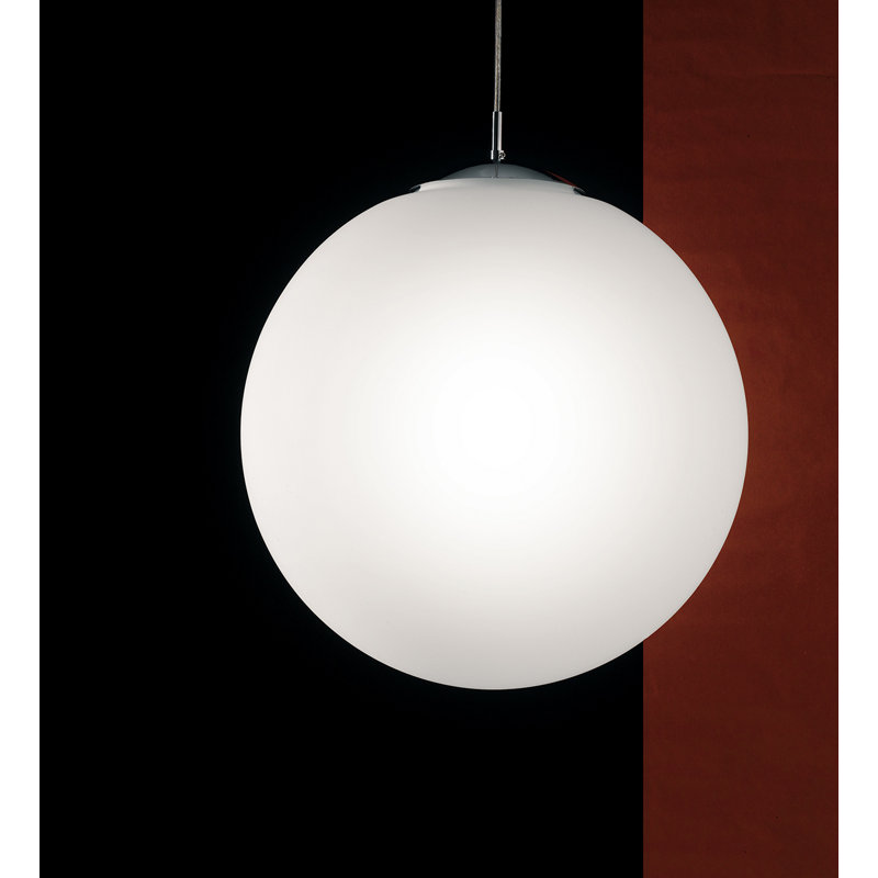 Veronica 1 - Light Chrome/White Sphere Pendant, 100cm H x 45cm W x 45cm D, Silver