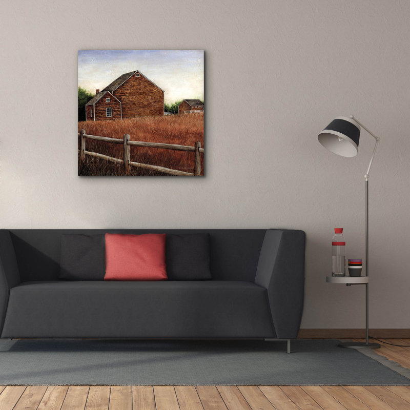 Art mural sur toile August Grove® «Weathered Barns» par David Carter Brown, H 37 po x l 37 po x P 1,5 po