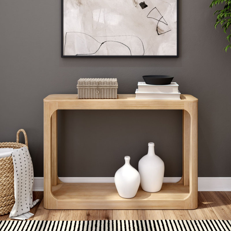 Console en bois massif Maly, Blonde