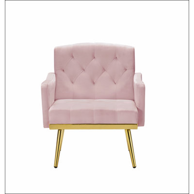 velvet armchair with metal  legs