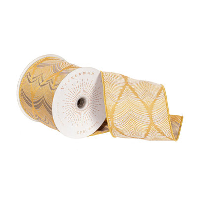 4"x10yd Feather Leaf Ribbon.