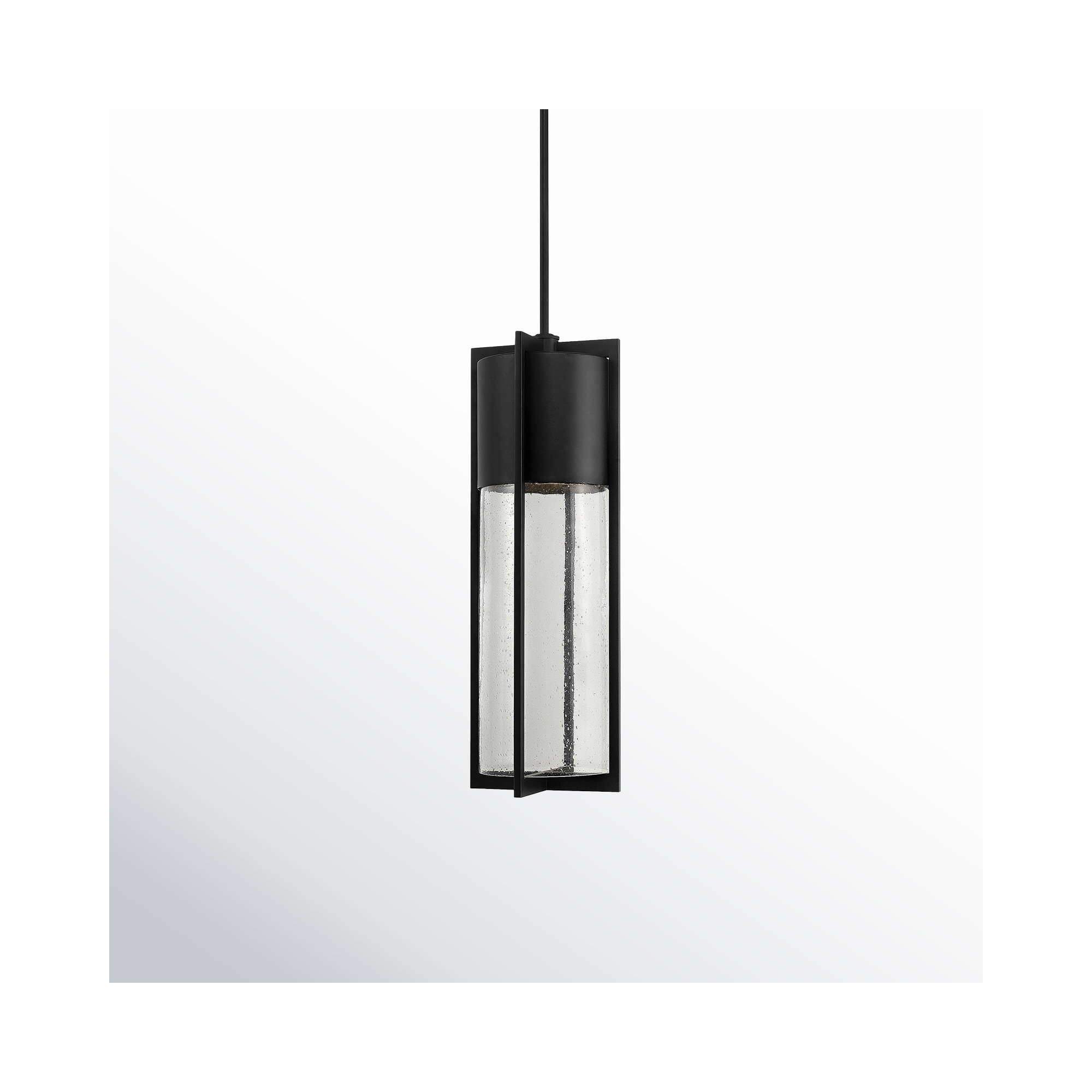 Bandit Seeded Outdoor Metal Pendant, 21.75" H x 6.25" W, Black, Incandescent