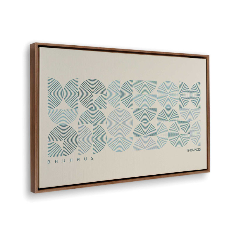 Bauhaus Blue Line Rhythm, H 13 po x l 19 po, Noyer