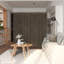 Cloison 4 panneaux en bois massif l 63 po x H 66,9 po Kinnedi