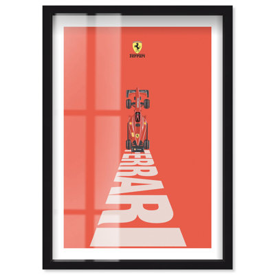 Red Icon Shadowbox Print Formula 1 Posters by Notoriart, Black Frame, 37 x 55