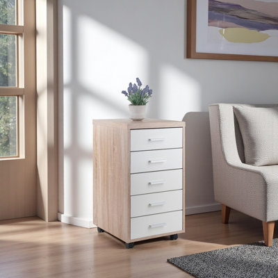 5-Drawer Mobile Vertical Filing Cabinet
