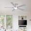 Ventilateur de plafond encastré noir mat moderne 52 po avec DEL intégrées, télécommande et 5 pales deux tons-492049061-492049058