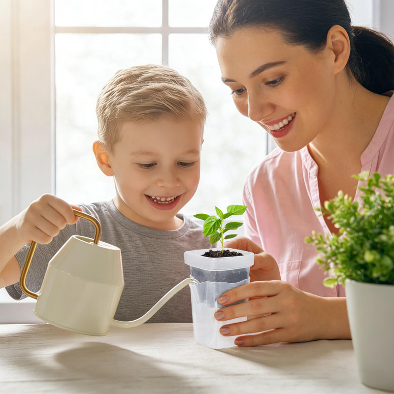 Lot de 12 pots à semis auto-irrigués avec mèches, dômes et étiquettes pour plantes