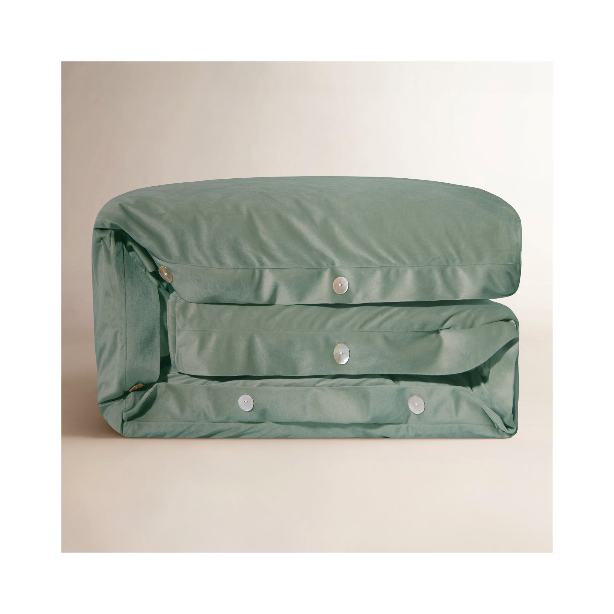 Arlington Seafoam Green Velvet Updated Classic Soft Duvet Cover, King Duvet Cover