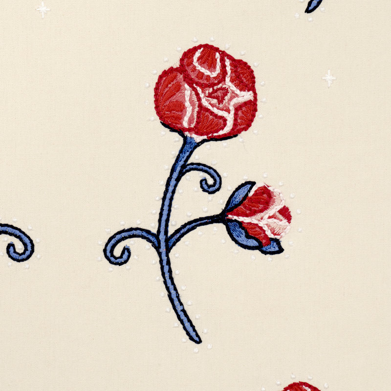 Schumacher X Backdrop Rhinestone Cowboy Embroidery Fabric, Poppy
