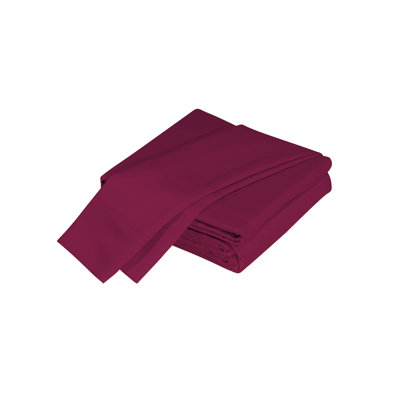 Ensemble de draps 5 pièces luxueusement doux 100% viscose dérivée de bambou, certifié Oeko-TEX, Split King - Merlot