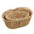 Handwoven Wicker Basket Set with Folding Handles (Set of 2)
