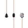 Charmain Ceiling Pendant Fitting, E27 Lamp Holder 2M Plug In Pendant Light Cord, Fabric Cable 3 Pin Plug In With On/Off Switch Lighting Kit