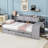 L-Shape Wood Daybed with Storage Desk and Drawers,Shelves-1426241965