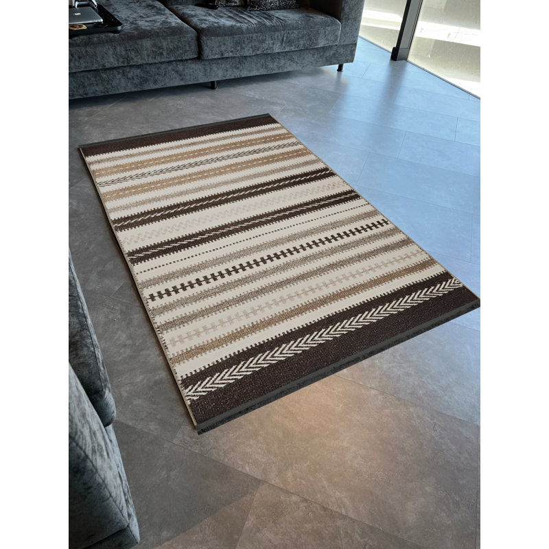 Kiwana Performance Washable Striped Indoor / Outdoor Rug, Rectangle 5'1'' x 8'6''