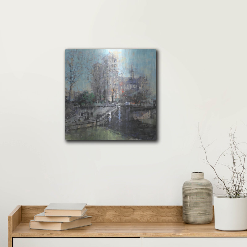 «Notre Dame On The Seine» par Mark Lague, H 12 po x l 12 po