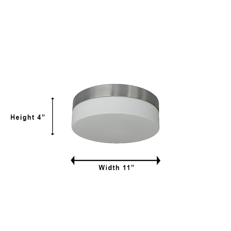 Shull Glass Flush Mount, Satin Steel
