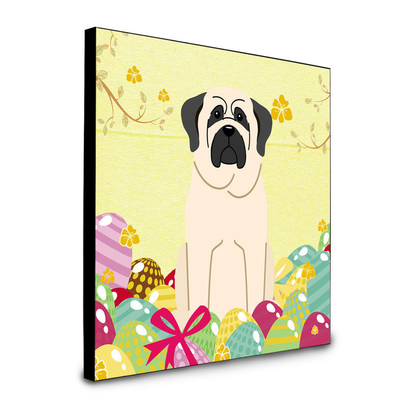 Panneau mural d’art œufs Sentire, Mastiff blanc
