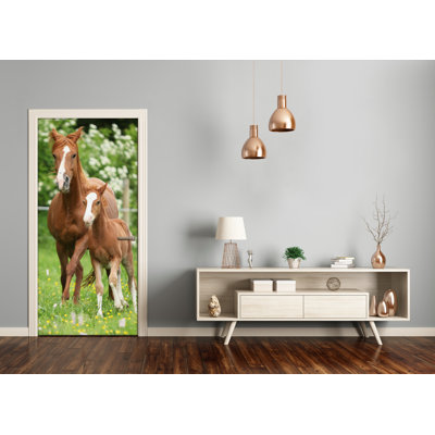 Mare And Foal Door Decal