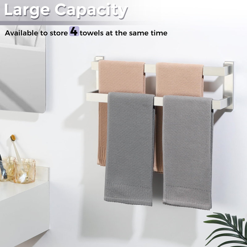 50 cm L Stainless Steel Wall Mounted Towel Rack, White