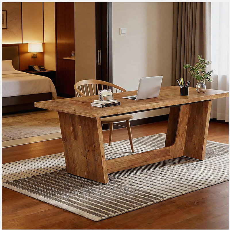 Table de conférence industrielle, bureau de direction, bureau d'ordinateur en bois