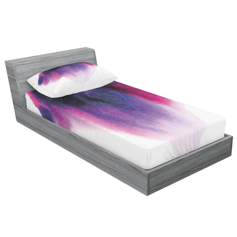 Ensemble de draps oculaire astrologie alchemy, Ensemble de draps pour lit simple TG avec drap-hou
