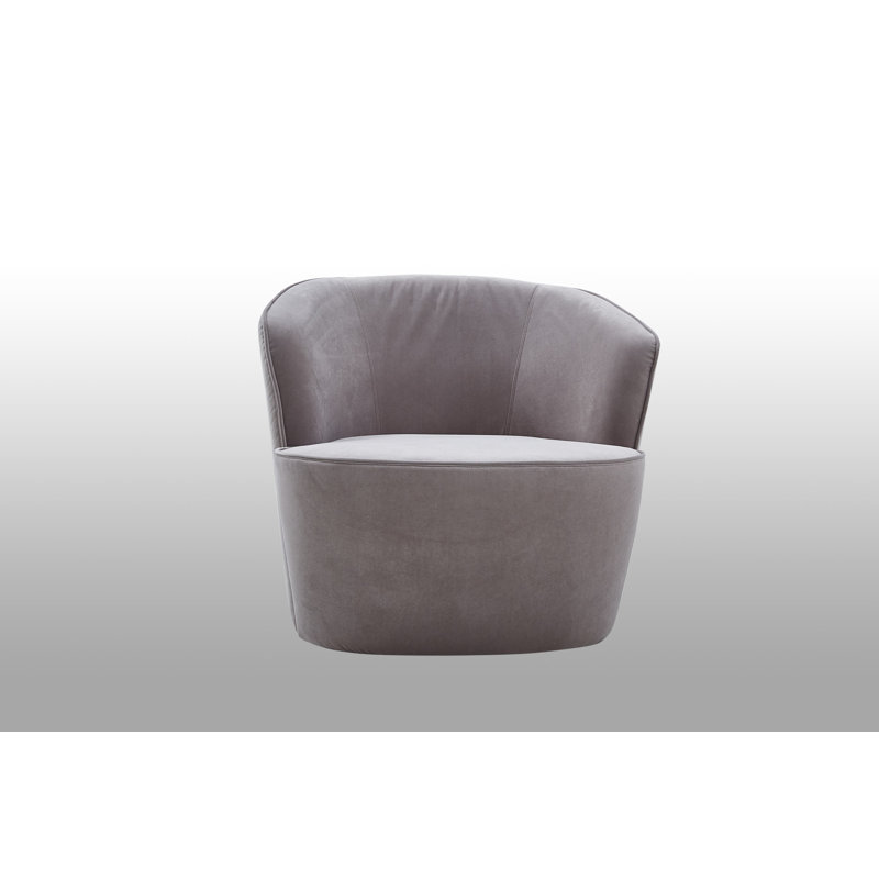 Fauteuil demi-tonneau en velours 29,5 po Eastpointe, gris