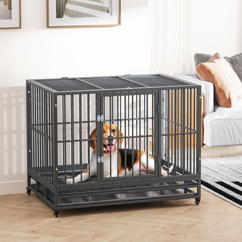 Cage pour chien en cage robuste avec roues verrouillables 43 po Pawhut