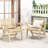Transitional Outdoor Chairs   Of 2  - Brown & Solid Wood 2Pcs With Lining