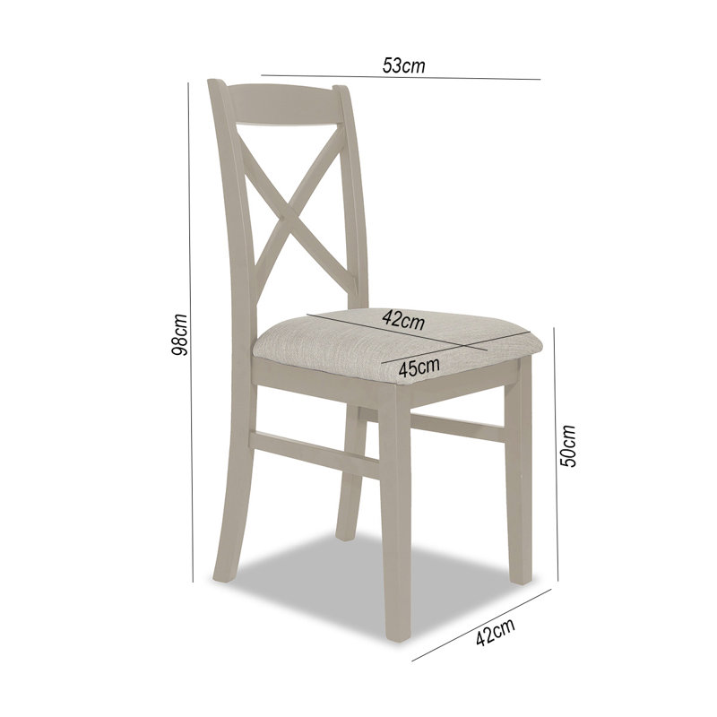 Bayou 50cm H Upholstered Cross Back Side Chair, Truffle