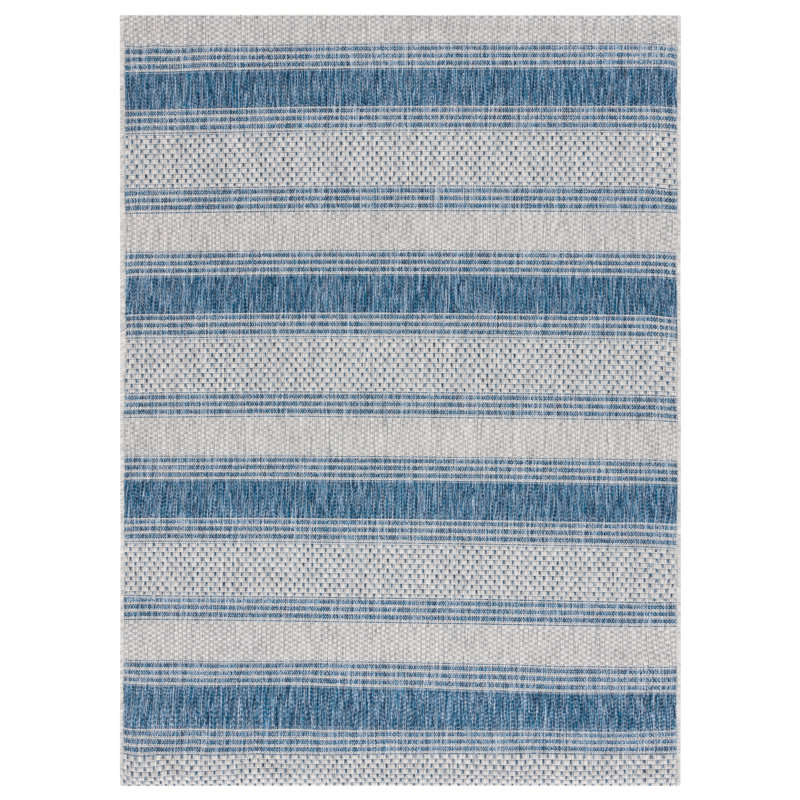 Johana Looped Grey/Navy Indoor/Outdoor Rug, Rectangle 160 x 231 cm