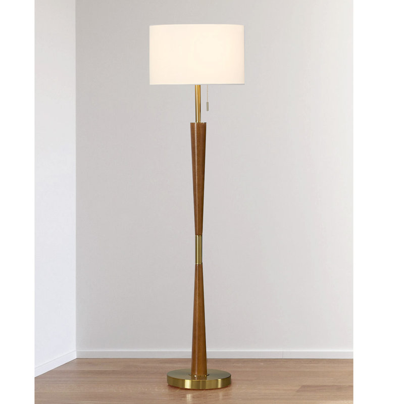 Lampe sur pied 61 po Shisler, Laiton antique