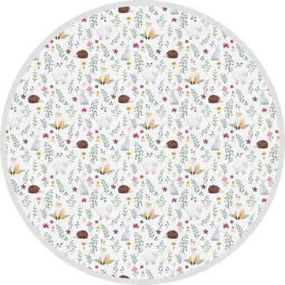 Roslind Vinyl Machine Printed Area Rug