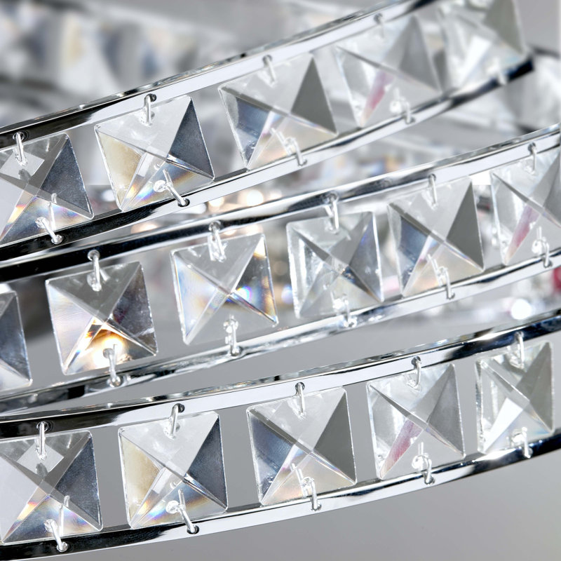 1 - Light Sphere Pendant, Crystal and polished chrome