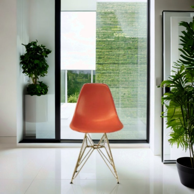 Chaise d'appoint Loie Pays-Bas, Orange, 4, Doré