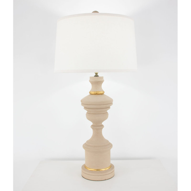 Eileen Table Lamp, Pink/Gold Leaf, White
