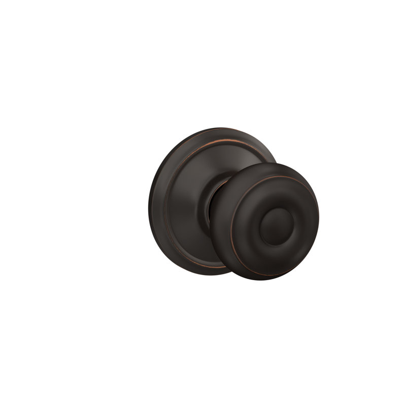 Georgian Passage Knob Hall and Closet Lock, Aged Bronze